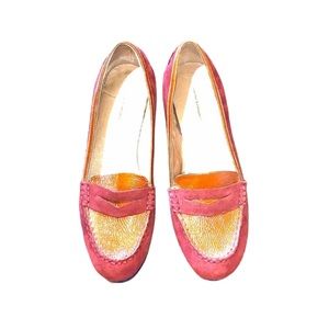 Pilcro and letterpress leather, suede Colorblock platform shoes Women's size 9.5